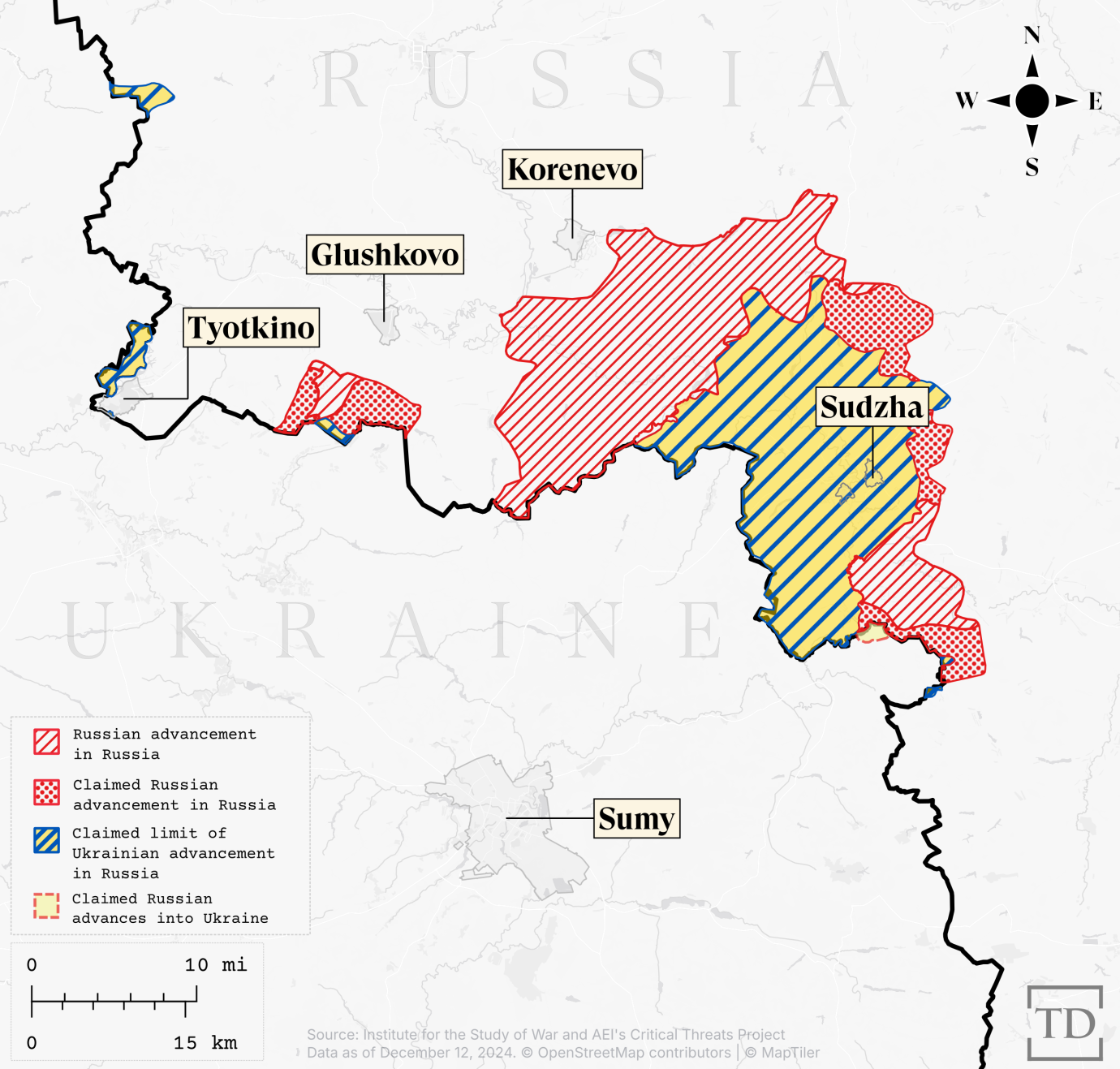 Map via Joe Schueller. Data via the Institute for the Study of War. 