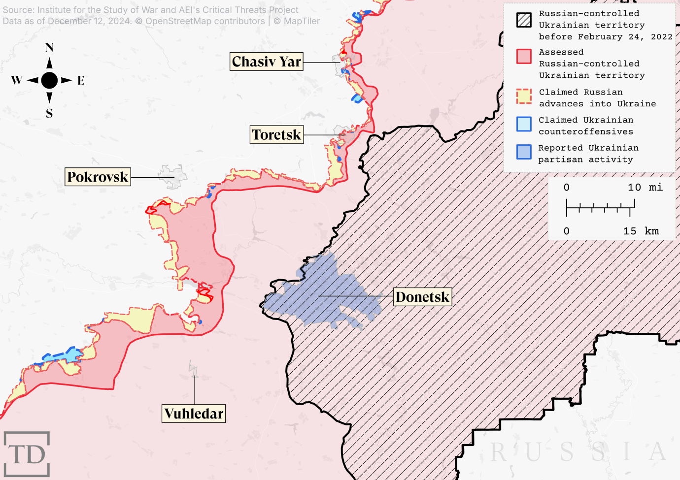 Map via Joe Schueller. Data via the Institute for the Study of War. 