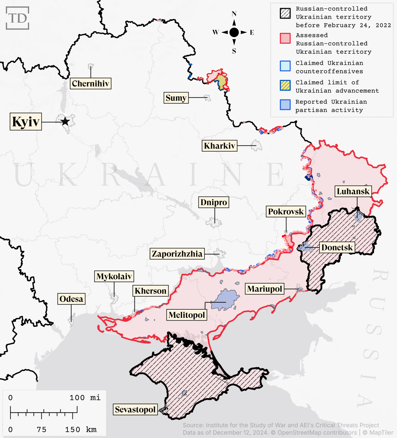 Map via Joe Schueller. Data via the Institute for the Study of War.