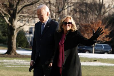 President Biden And First Lady Jill Biden Arrive Back At The White House