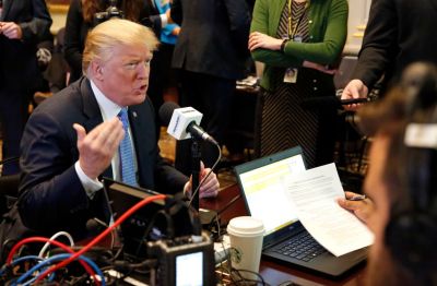 Donald Trump Participates In A Series Of Radio Interviews