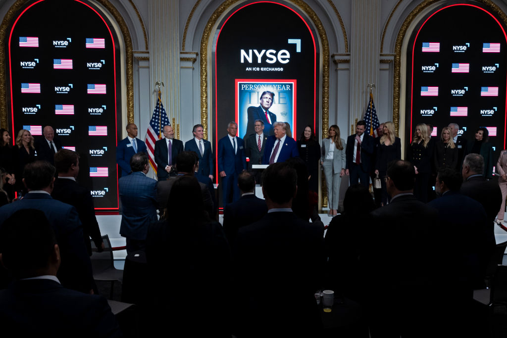 President-Elect Trump Rings The Opening Bell Of The New York Stock Exchange