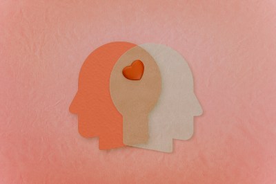 empathy conceptual paper image in pink.Love.concept