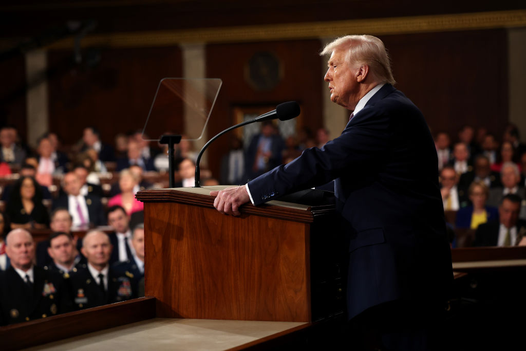 President Donald Trump addresses a joint session of Congress at the U.S. Capitol on March 04, 2025. (Photo by Win McNamee/Getty Images)