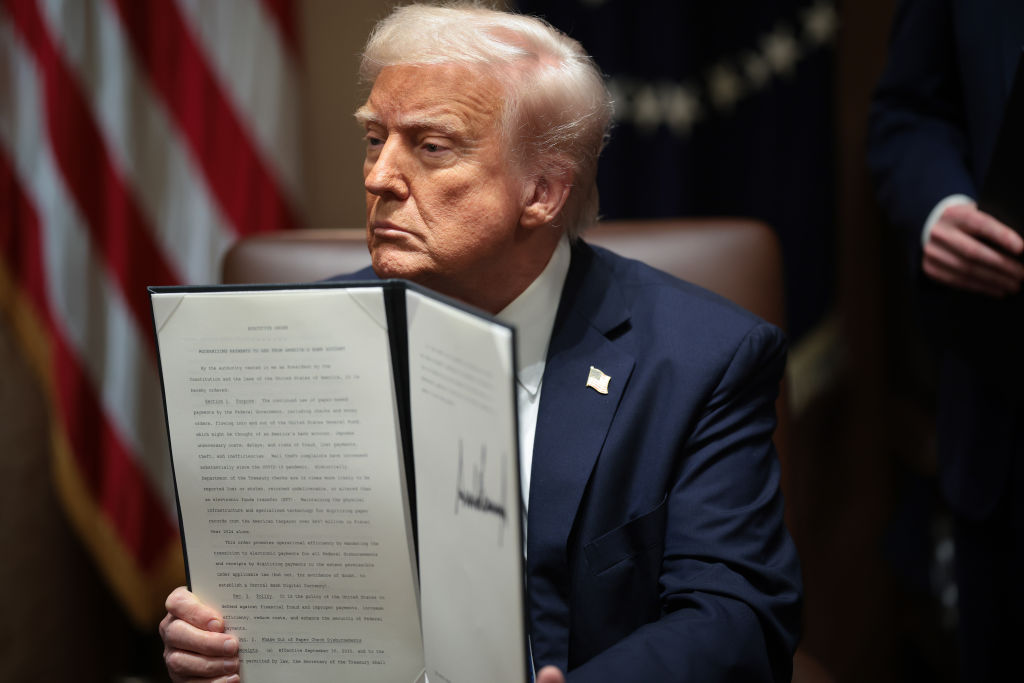 President Trump Attends Ambassador Meeting In White House Cabinet Room