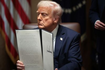 President Trump Attends Ambassador Meeting In White House Cabinet Room