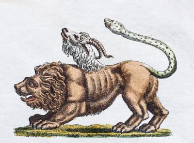 Chimera or Chimera, handcoloured copper engraving from Friedrich Justin Bertuch Picture book for children, Weimar 1792