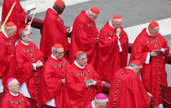 Palm Sunday Mass is celebrated by cardinal Leonardo Sandri, vice dean of the College of Cardinals delegated by Pope Francis, in St. Peters Square on April 13, 2025 (Photo by Grzegorz Galazka/Archivio Grzegorz Galazka/Mondadori Portfolio via Getty Images)