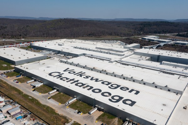 In this aerial view, a Volkswagen automobile assembly plant is seen on March 20, 2024, in Chattanooga, Tennessee.(Photo by Elijah Nouvelage/Getty Images)