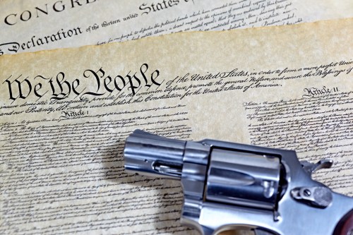 US Constitution Historical Documents with Pistol