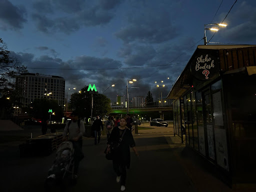 Residents of Kyiv leave a metro station after sheltering there during the Russian attack on Kyiv on April 24, 2025. (Photograph by Joseph Roche)