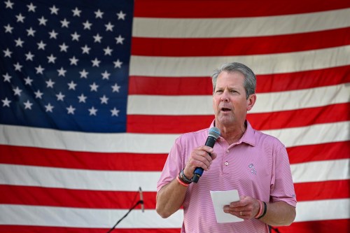 CUMMING, GA – OCT. 26: Georgia Gov. Brian Kemp speaks at Cummin