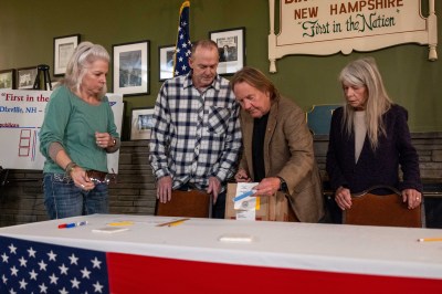 Voters Head To The Polls To Cast Their Vote In The New Hampshire Primary