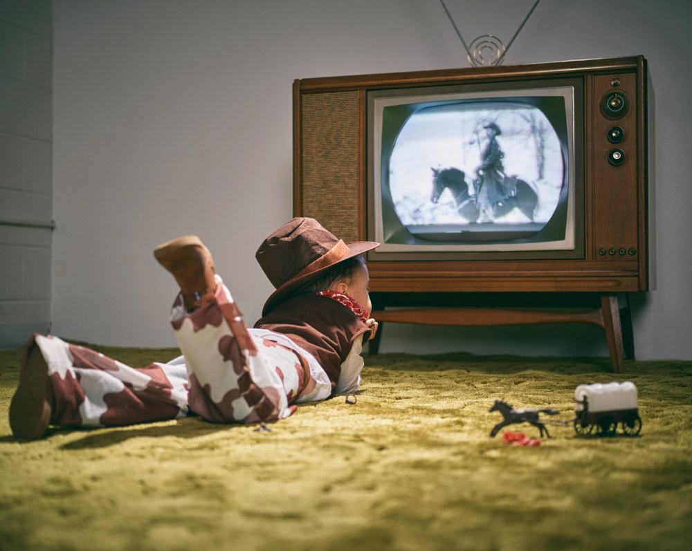 Vintage TV and Little Boy Cowboy