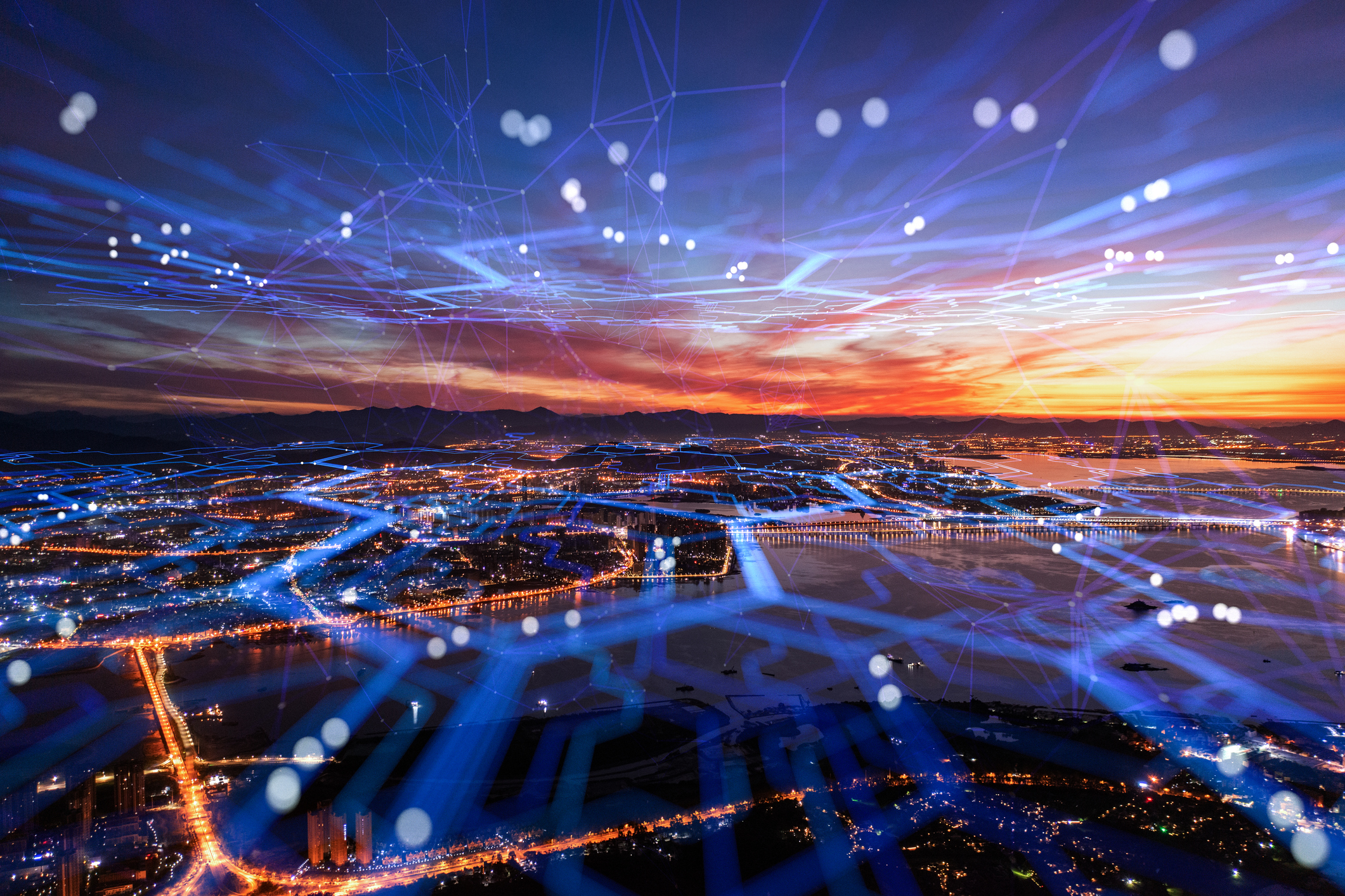 Artificial intelligence city concept