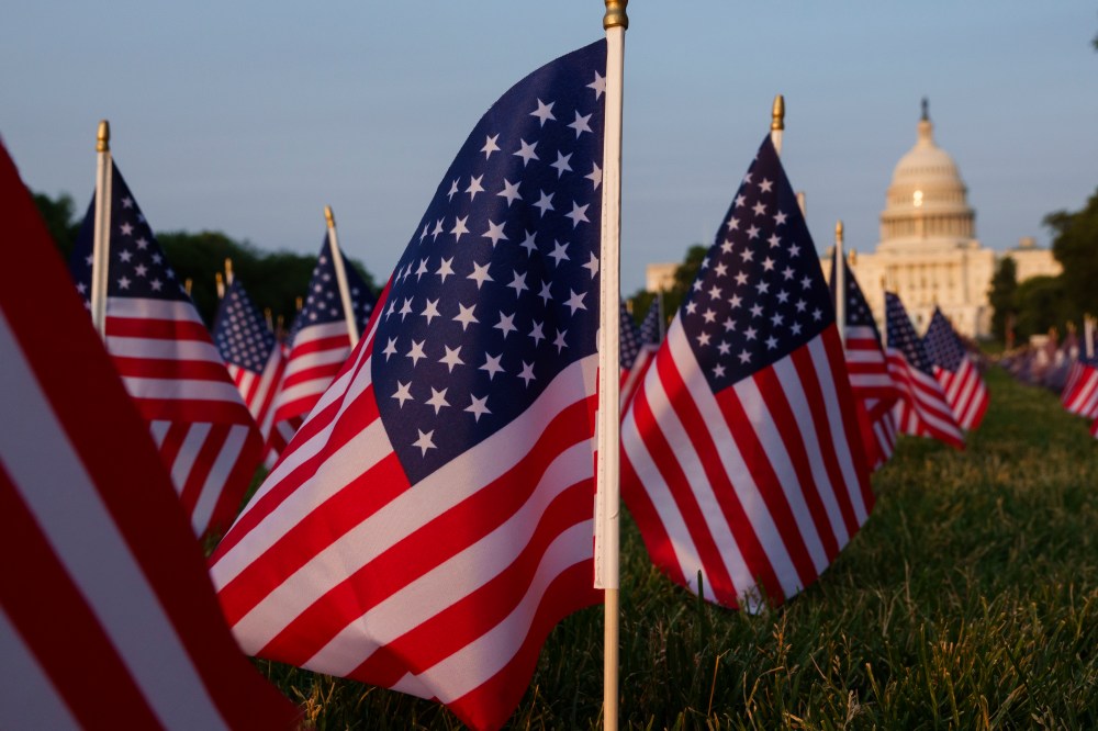 U.S. Capitol Building Exterior – U.S. Flags