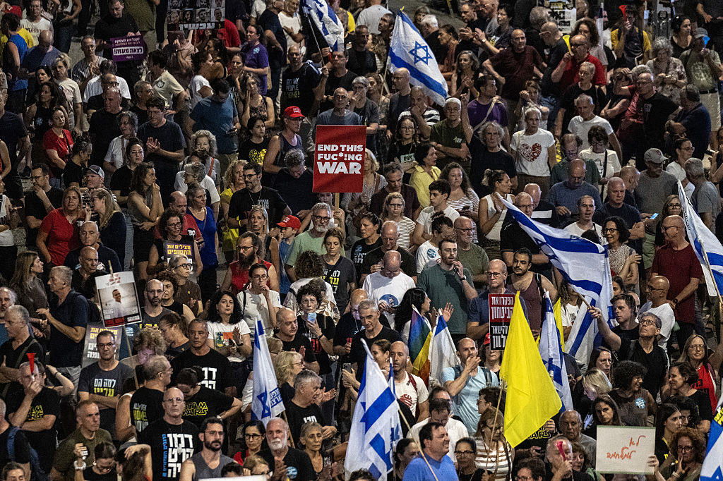 Israelis rally in Tel Aviv for Gaza ceasefire and return of hostages