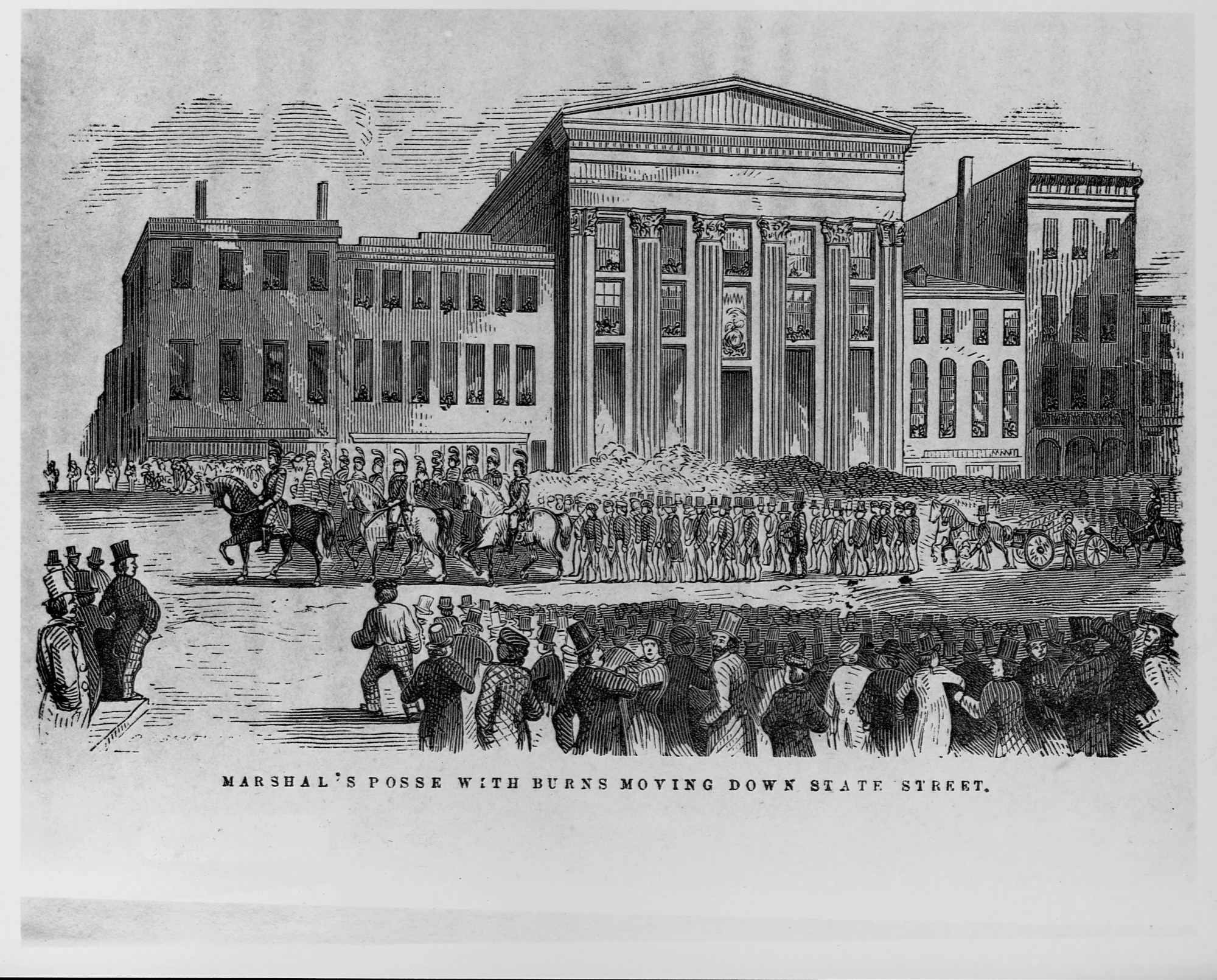 Marshal’s Posse with Burns Moving Down State Street Illustration
