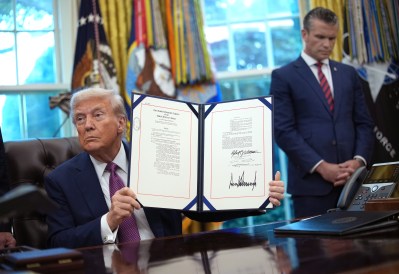 President Trump Makes An Announcement And Signs Executive Order From The Oval Office
