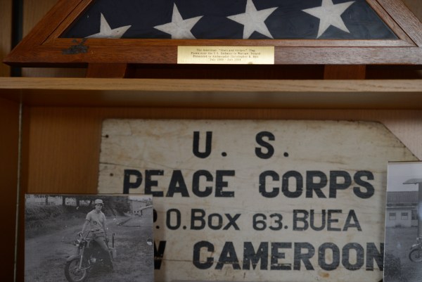 An old picture of former Ambassador Christopher Hill on a motorcycle while in the Peace Corps in Cameroon. (Photo by Helen H. Richardson/The Denver Post via Getty Images)