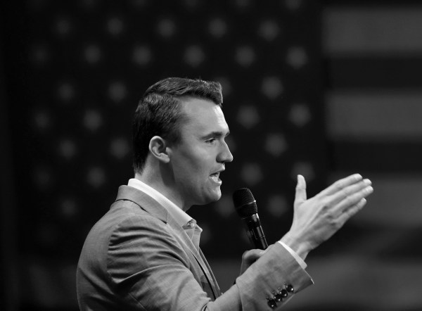Charlie Kirk speaks during a Turning Point conference on July 26, 2024, in West Palm Beach, Florida. (Photo by Joe Raedle/Getty Images)