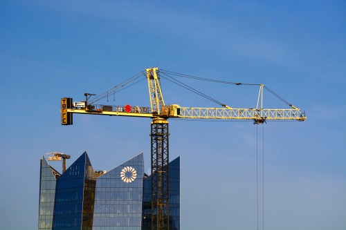 A tower crane owned by Torre Cranes in operation in downtown San Antonio, Texas. (Photo by Robert Alexander/Getty Images)