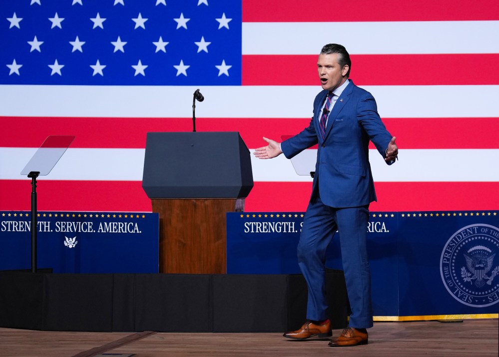 President Trump And Pete Hegseth Address U.S. Senior Military Leaders At Quantico