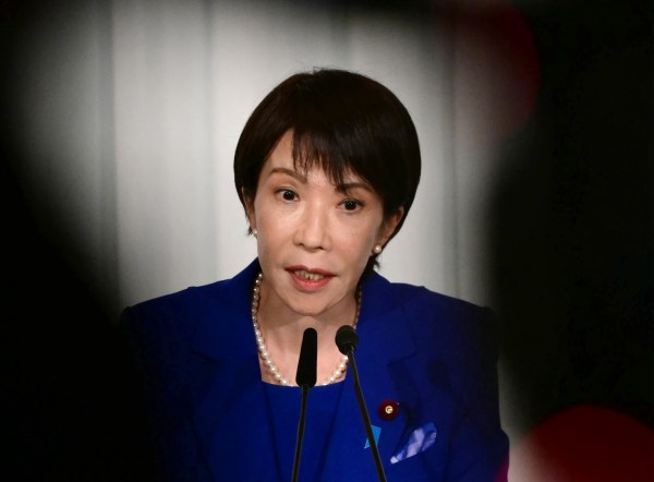 Sanae Takaichi, the newly elected leader of Japan’s ruling party, on October 04, 2025. (Photo by Yuichi YAMAZAKI / POOL / AFP/Anadolu via Getty Images)