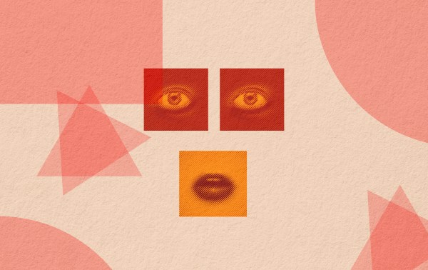 A close up of eyes and lips