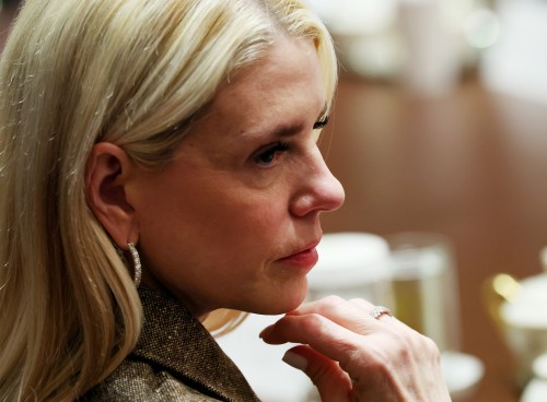 A woman with blonde hair