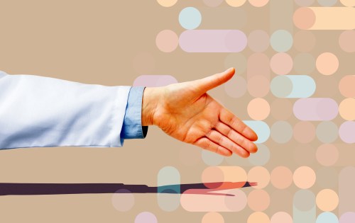 A hand with a palm extended