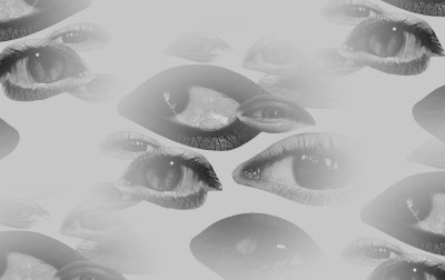 A collage of eyes and lips