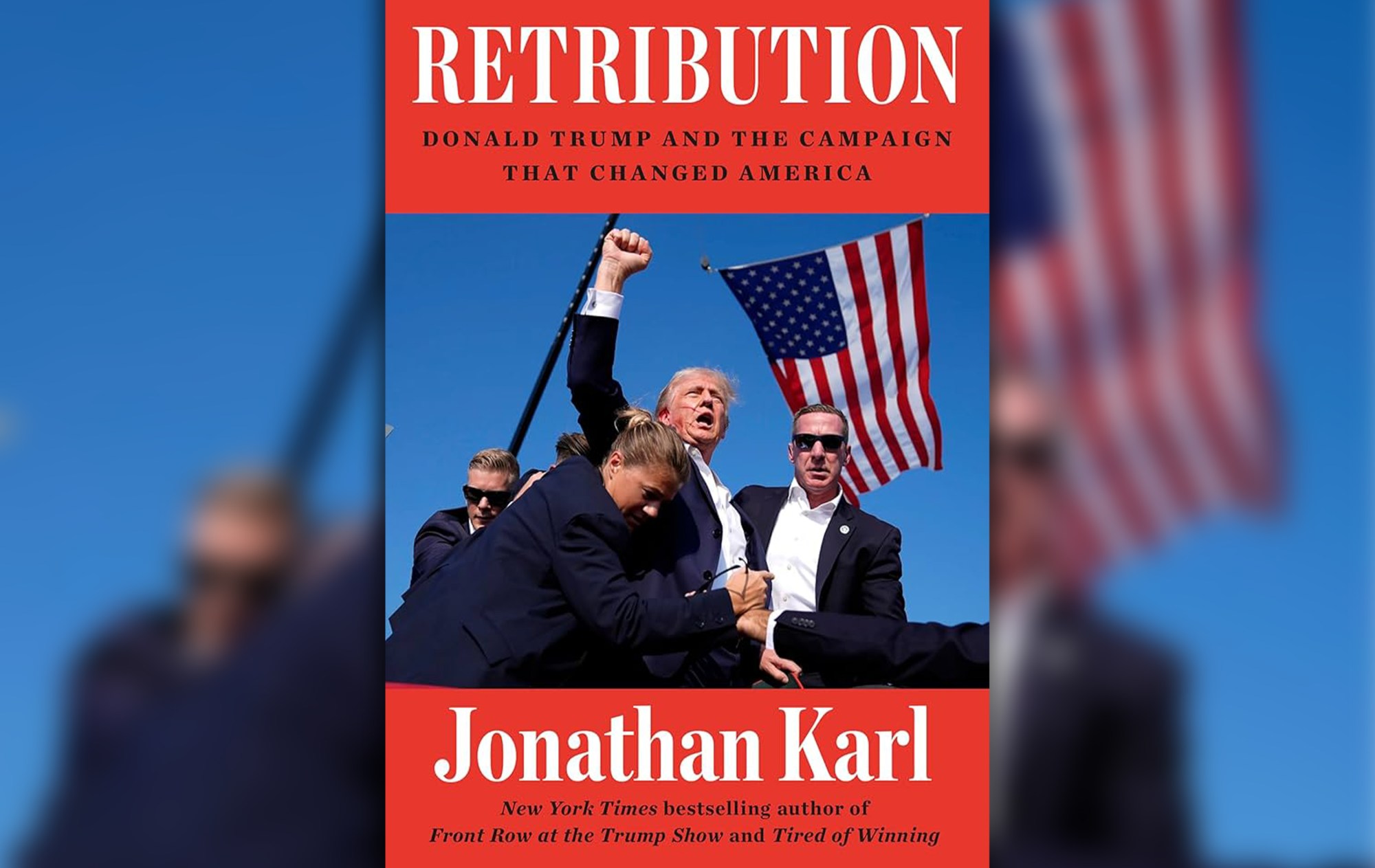 A book cover with a group of men holding flags