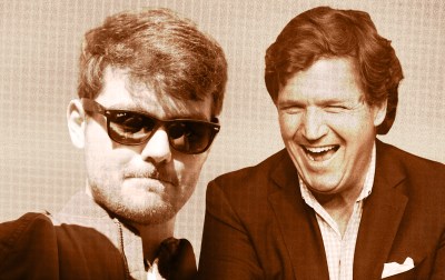 Two men taking a selfie