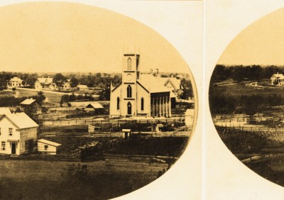 View of St. Mary’s Church, Portage, Wisconsin, 1856. (Photo by Wisconsin Historical Society/Getty Images)