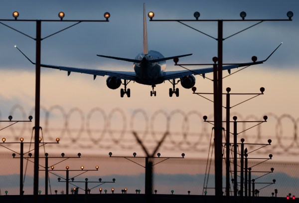 An airplane taking off from an airport