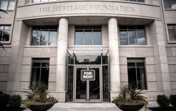 A building with a sign on the door