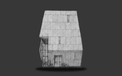 A drawing of a house