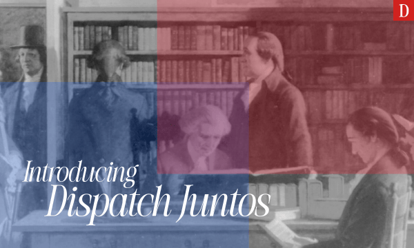 Painting by Charles E. Mills of Benjamin Franklin opening the first subscription library in Philadelphia. (Illustration by The Dispatch)